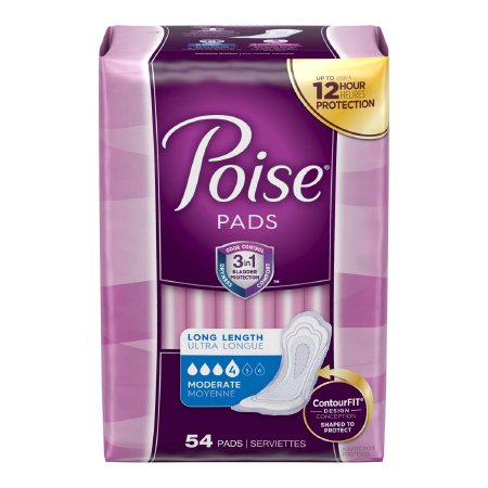 Kimberly Clark Poise Bladder Control Pad 12.20 Inch Length Moderate Absorbency Absorb-Loc One Size Fits Most Female Disposable - 39299