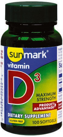 McKesson sunmark Vitamin Supplement Vitamin D3 5000 IU Strength SoftGel 100 per Bottle Unflavored - 1093986944