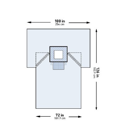 McKesson McKesson Surgical Drape Chest Drape 100 W X 72 W X 126 L Inch Sterile - 183-I80-05122G-S