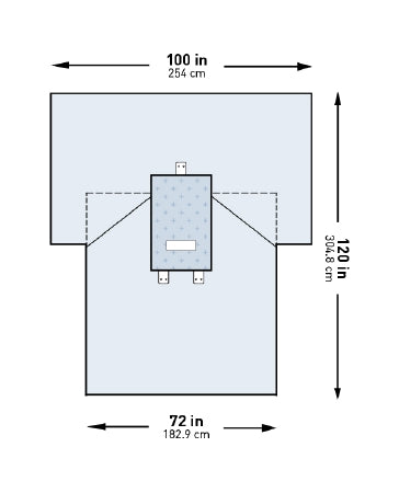McKesson McKesson Abdominal Drape Transverse Laparotomy Drape 100 W X 72 W X 120 L Inch Sterile - 183-I80-05172G-S