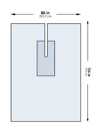 McKesson McKesson Orthopedic Drape U-Drape with Split 80 W X 124 L Inch Sterile - 183-I80-09149G-S