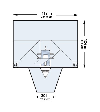McKesson McKesson Abdominal Drape LAVH Laparotomy Drape 112 W X 30 W X 124 L Inch Sterile - 183-I80-05174G-S