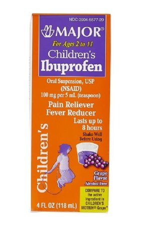 Major - Children's Pain Relief 100 mg / 5 mL Strength Ibuprofen Oral Suspension 4 oz. - Major Pharmaceuticals - 00904557720