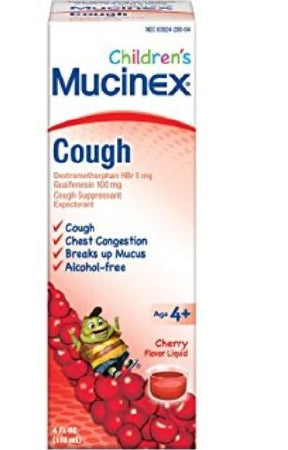 Reckitt Benckiser Mucinex Children's Cold and Cough Relief 100 mg - 5 mg / 5 mL Strength Liquid 4 oz. - 63824028664