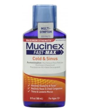 Reckitt Benckiser Mucinex Max Cold and Cough Relief 650 mg - 400 mg - 10 mg / 20 mL Strength Liquid 6 oz. - 63824001666