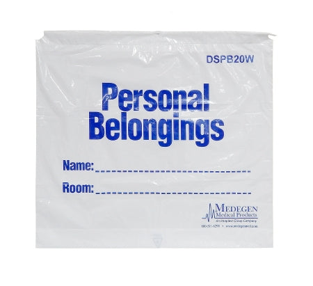 Medegen Medical Products - Patient Belongings Bag 18 X 20 Inch Plastic Drawstring Closure White - DSPB20W