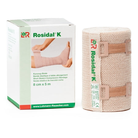 Rosidal K - Compression Bandage 3-1/5 Inch X 5-1/2 Yard High Compression Clip Detached Closure Tan NonSterile - 90686