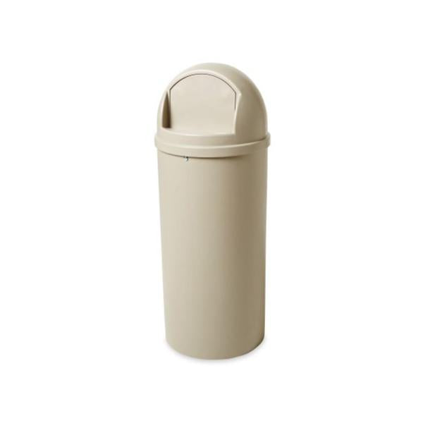 Rubbermaid Can Trash Marshal Resin 15Gal Dome Lid Beige Round Each - FG816088BEIG
