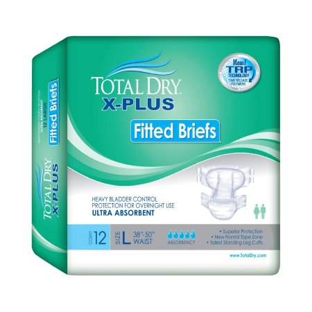 Total Dry X-Plus - Unisex Adult Incontinence Brief Medium Disposable Heavy Absorbency - SPC97033