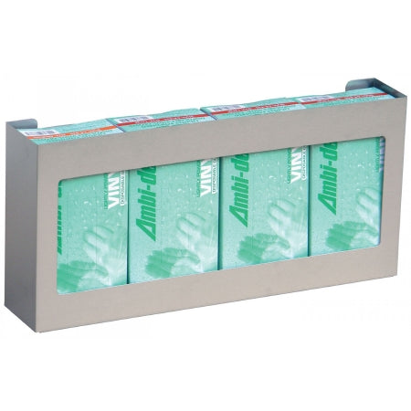 Omnimed - Glove Box Holder Wall Mounted 4-Box Capacity Silver Stainless Steel - 305304-1