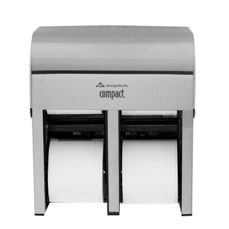 Compact 4-Roll Quad - Toilet Tissue Dispenser Stainless Touch Free Wall Mount - 56748