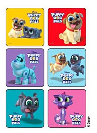 Medibadge Kids Love Stickers 75 Per Unit Puppy Dog Pals Sticker - 1709P