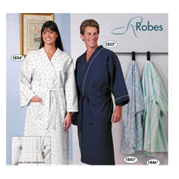 Fashion Seal Robe Collarless Polyester / Cotton Sheeting X-Large Unisex Aqua Multi Stripe Ea - 1846-XL