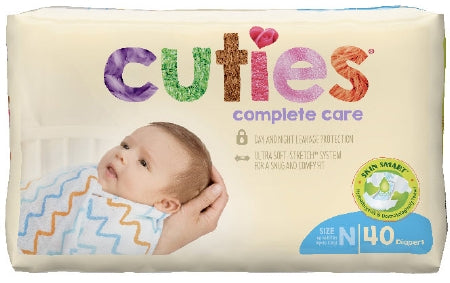 First Quality Cuties Complete Care Baby Diaper Tab Closure Size 0 Disposable Heavy Absorbency - CCC00