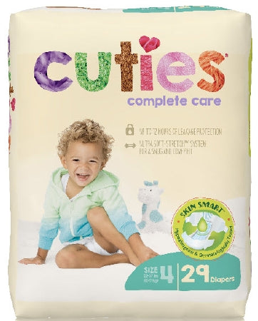 First Quality Cuties Complete Care Baby Diaper Tab Closure Size 4 Disposable Heavy Absorbency - CCC04