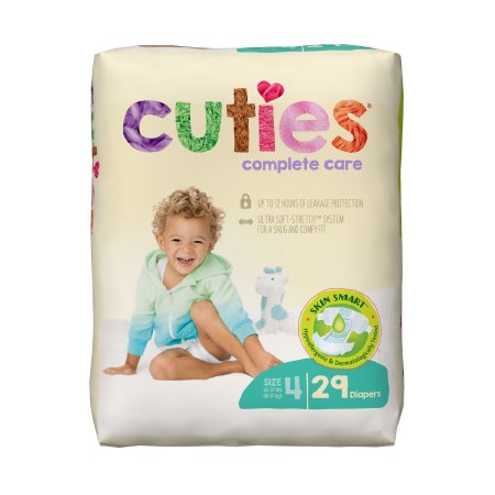 Cuties Complete Care - Unisex Baby Diaper Size 4 Disposable Heavy Absorbency - CCC04