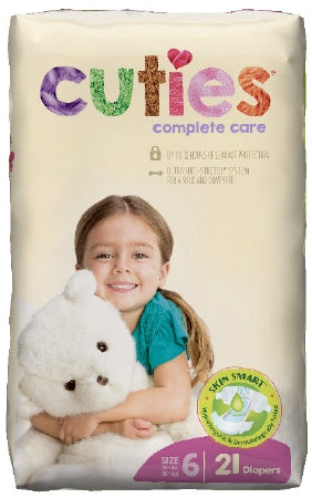 First Quality Cuties Complete Care Baby Diaper Tab Closure Size 6 Disposable Heavy Absorbency - CCC06