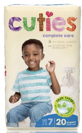 First Quality Cuties Complete Care Baby Diaper Tab Closure Size 7 Disposable Heavy Absorbency - CCC07