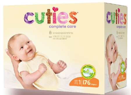 First Quality Cuties Complete Care Baby Diaper Tab Closure Size 1 Disposable Heavy Absorbency - CCC01