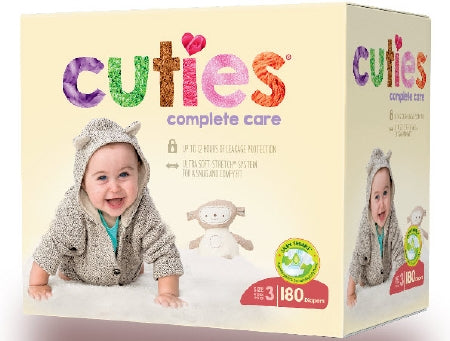 First Quality Cuties Complete Care Baby Diaper Tab Closure Size 3 Disposable Heavy Absorbency - CCC03