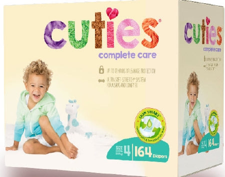 First Quality Cuties Complete Care Baby Diaper Tab Closure Size 4 Disposable Heavy Absorbency - CCC04