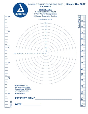 Dynarex MEASURING GUIDE, WOUND BULLSEYE (250/PK 5PK/CS) - 3007