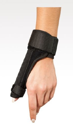 Breg Essentials - Thumb Brace Adult Small D-Ring / Hook and Loop Strap Closure Left or Right Hand Black - VP30301-020