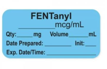 PDC - Drug Label Anesthesia Label FentanyL_mcg_mL Date_Time_Int Blue 1/2 X 1-1/2 Inch - LAN-2-7