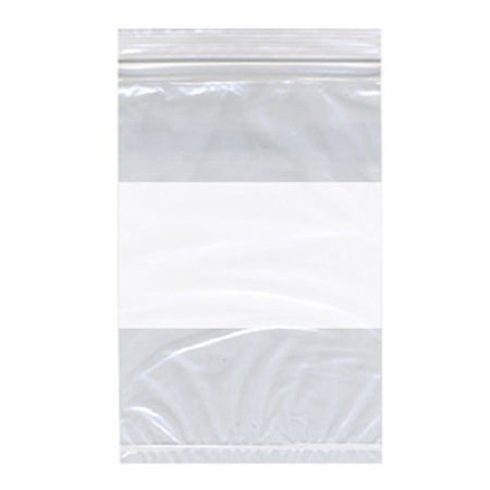 Action Health - Reclosable Bag 8 X 10 Inch Plastic Clear / White Block Zipper Closure - 85251850338