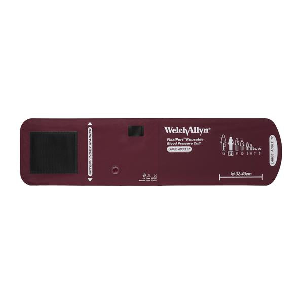 Welch-Allyn Cuff Blood Pressure Flexiport 32-43Cm Large Adult Size 12 Arm Burgundy Ea - REUSE-12