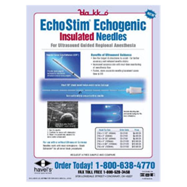 Hakko Needle 21Gx6" Ultrasound Conventional Each - EA-21150
