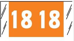 Tabbies COL'R'TAB Pre-Printed Label Chart Tab 18|18 Orange / White 3/4 X -1-1/2 Inch - 51718