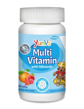 YumV's - Multivitamin Supplement with Minerals Gummy 60 per Bottle Assorted Fruit Flavors - 9052-06-YVP