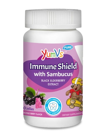 McKesson YumV's Sambucus Immune Black Elderberry Extract / Sambucus Gummy 60 per Bottle Rasberry Flavor - 9055-06