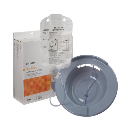 McKesson - Sitz Bath Round Gray Plastic 2000 mL Bag Graduated, 500 mL Increments up to 2000 mL - 146-RTLPC23234