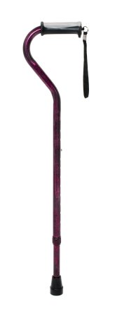 McKesson McKesson Offset Cane Aluminum 30 to 39 Inch Height Red Crackle Design - 146-RTL10372RC