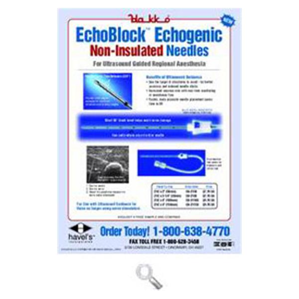 Havel's Inc Needle 21Gx4" Ultrasound Non-Insulated Tip 1Cm Calibrations Conventional Each - EB-21100