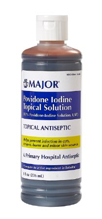 Major - Skin Prep Solution 8 oz. Bottle 10% Strength Povidone-Iodine NonSterile - 00904110309