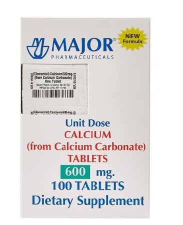 Major Pharmaceuticals Major Joint Health Supplement Calcium Carbonate 600 mg Strength Tablet 100 per Bottle - 904323261