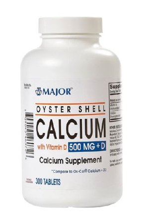 Major - Joint Health Supplement Calcium / Vitamin D 500 mg - 200 IU Strength Tablet 300 per Bottle - 00904546072