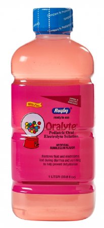 Major Pharmaceuticals Oralyte Pediatric Oral Electrolyte Solution Bubble Gum Flavor 33 oz. Bottle Ready to Use - 536093686