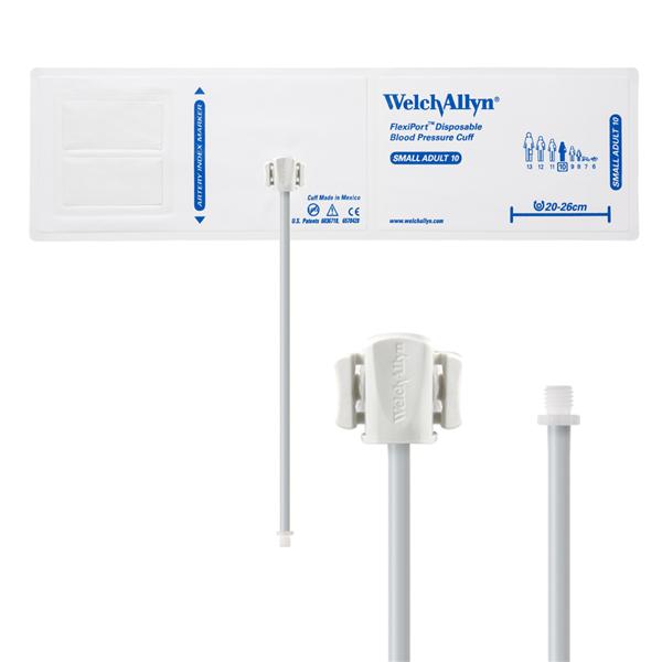 Welch-Allyn Cuff Blood Pressure Flexiport 20-26Cm Sm Adlt Size 10 Arm White/Navy Blue 20/Pk - SOFT-10-1SC