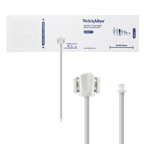 Welch-Allyn Cuff Blood Pressure Flexiport 25-34Cm Adult Size 11 Arm White/Navy Blue 20/Pk - SOFT-11-1SC