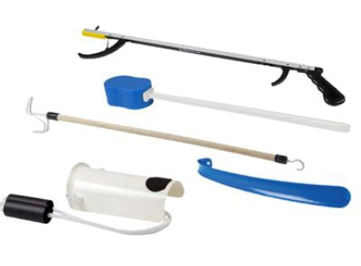 Fabrication Enterprises FabLife ADL Hip / Knee Equipment Kit Reacher - 26 Inch Length / Shoehorn - 18 Inch Length / Dressing Stick - 24 Inch Length - 86-0074