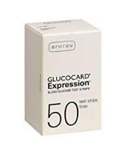 Glucocard - Blood Glucose Test Strips 50 Strips per Box plus 0 1 Sensor Sample size: 0.5 Microliter For Blood Glucose Monitoring Meter - 08317570050