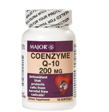 Major Pharmaceuticals Major Dietary Supplement Coenzyme Q-10 200 mg Strength Softgel 30 per Bottle - 904588346