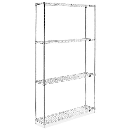 Uline - Shelving Unit 4 Shelves 48 X 12 X 86 Inch Silver - H-2937-86