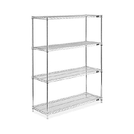 Uline - Shelving Unti 4 Shelves 48 X 18 X 63 Inch Silver - H-2941-63