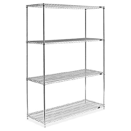 Uline - Shelving Unit 4 Shelves 60 X 24 X 86 Inch Silver - H-2947-86