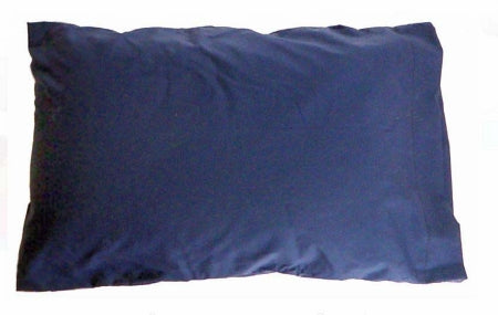 SnuggleHose SnuggleHose Bed Pillow Adjustable Firmness 12 X 18 Inch Beige with Navy Blue Pillowcase Reusable - BW-1